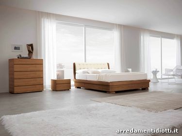 Orio eco-leathe wood bed 