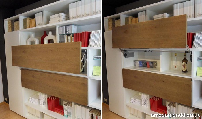 Libreria Up in metallo con ripiani in legno - DIOTTI A&F Arredamenti